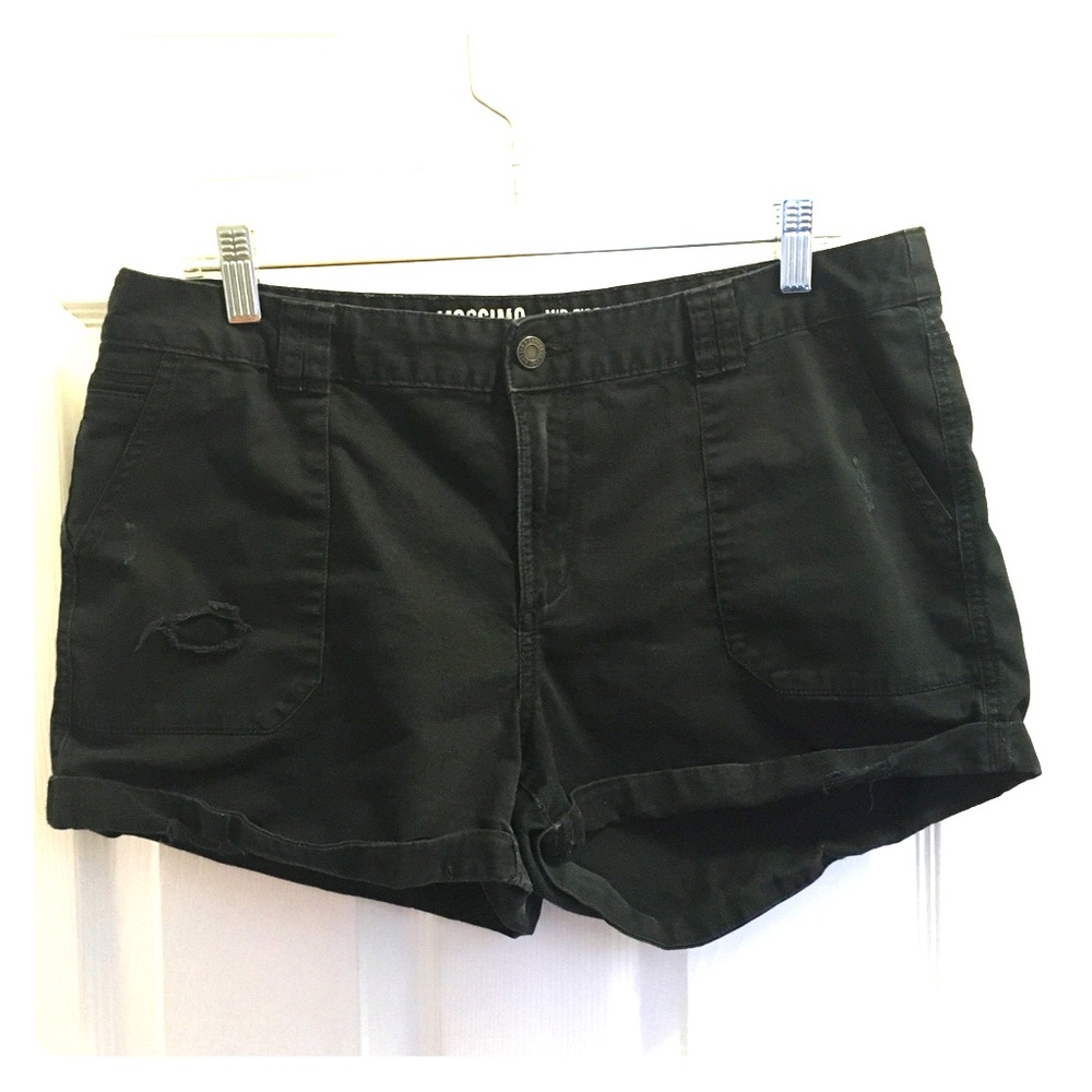 MOSSIMO Distressed Black Shorts